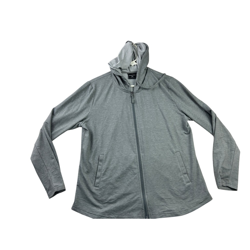 32 Degrees Cool Heathered Full Zip Hoodie Large Gray Lightweight Activewear L